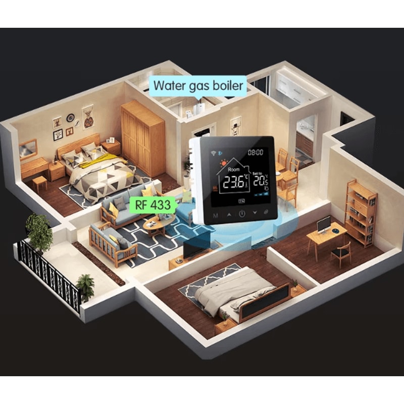 Tuya RF433 Wireless Smart Thermostat WiFi Gas Boiler Temperature Controller With Alexa Google Hom 1