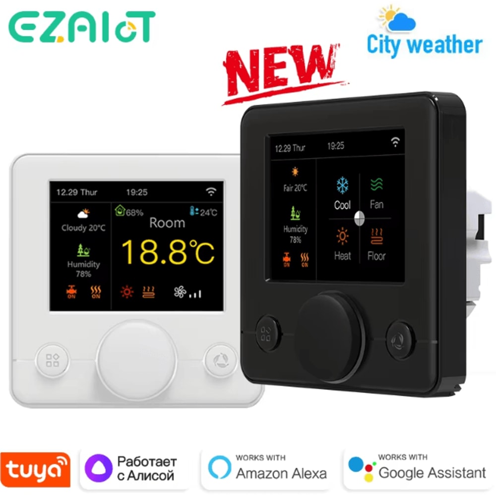 Tuya WiFi Smart Thermostat For Water Electric Floor Heating Wireless Temperature Humidity Contro 0