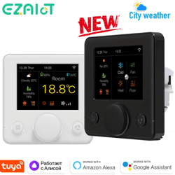 tuya wifi smart thermostat for water & electric floor heating – wireless temperature & humidity controller with alexa &