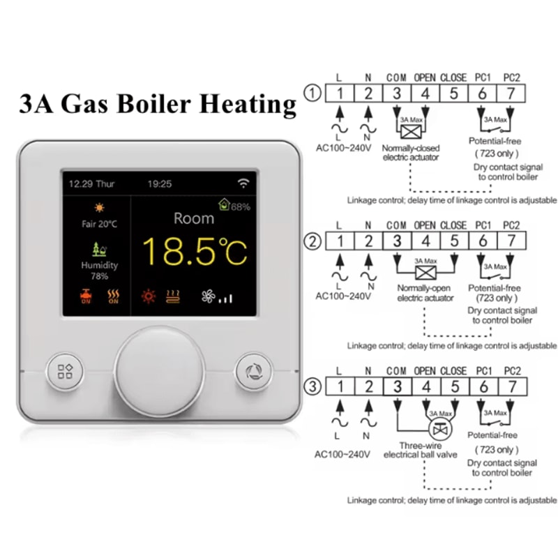 Tuya WiFi Smart Thermostat For Water Electric Floor Heating Wireless Temperature Humidity Contro 3