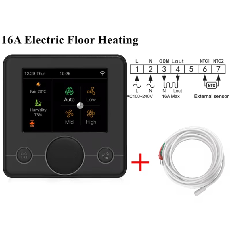 Tuya WiFi Smart Thermostat For Water Electric Floor Heating Wireless Temperature Humidity Contro 6