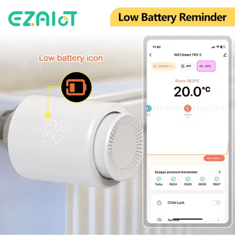EZAIOT Tuya ZigBee Smart TRV Thermostat Wireless Radiator Valve Temperature Controller With Alexa 0