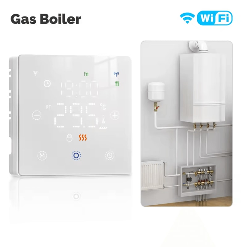 MOES Tuya WiFi ZigBee Smart Thermostat BatteryPowered Gas Boiler Temperature Controller With Alex 3