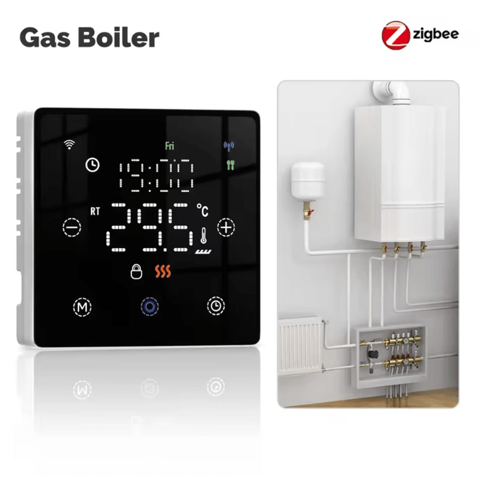 MOES Tuya WiFi ZigBee Smart Thermostat BatteryPowered Gas Boiler Temperature Controller With Alex 5