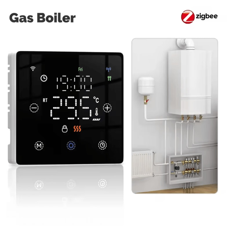 MOES Tuya WiFi ZigBee Smart Thermostat BatteryPowered Gas Boiler Temperature Controller With Alex 5