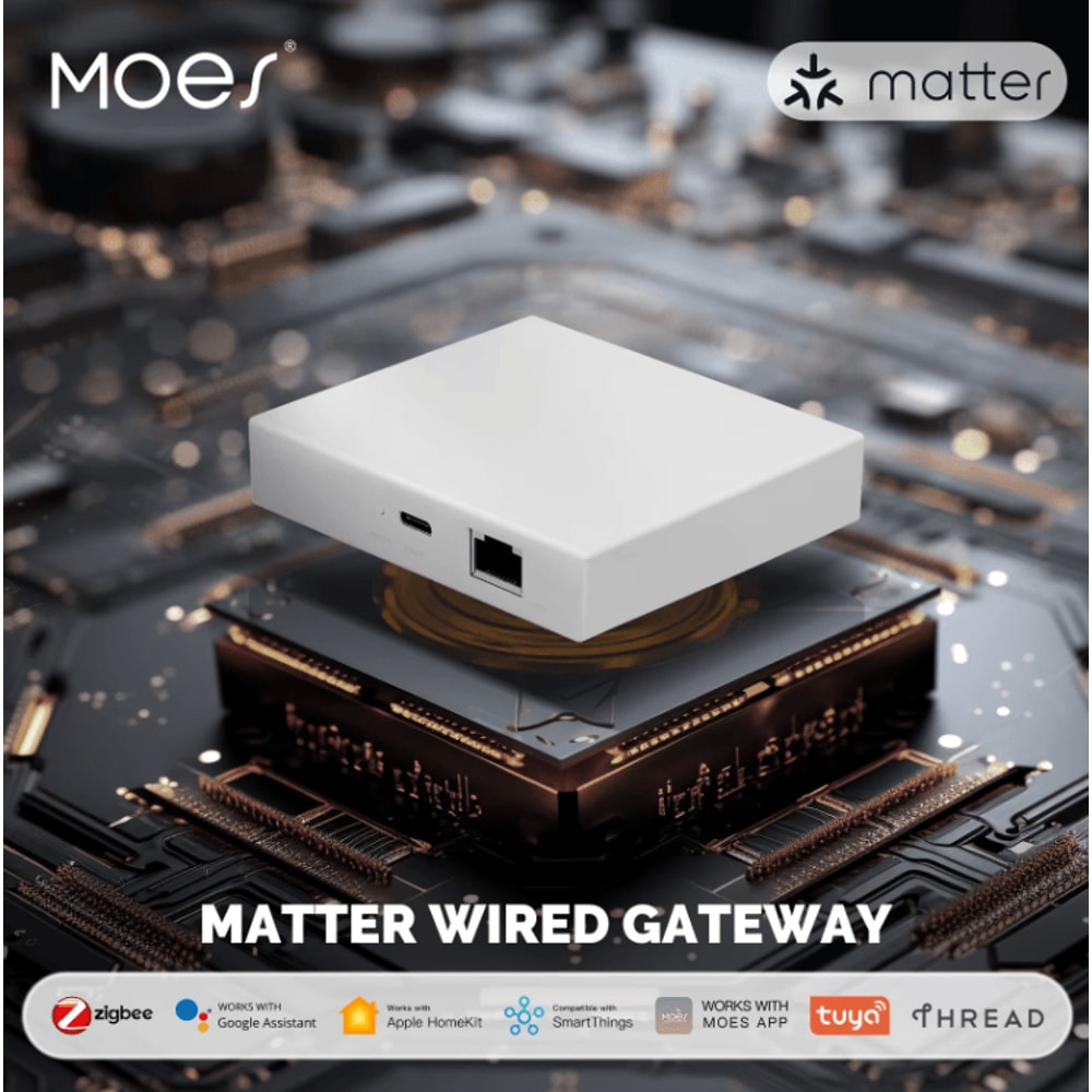 MOES Tuya ZigBee Matter Thread Gateway Smart Home Bridge Hub With Siri Alexa Google Home Control 0