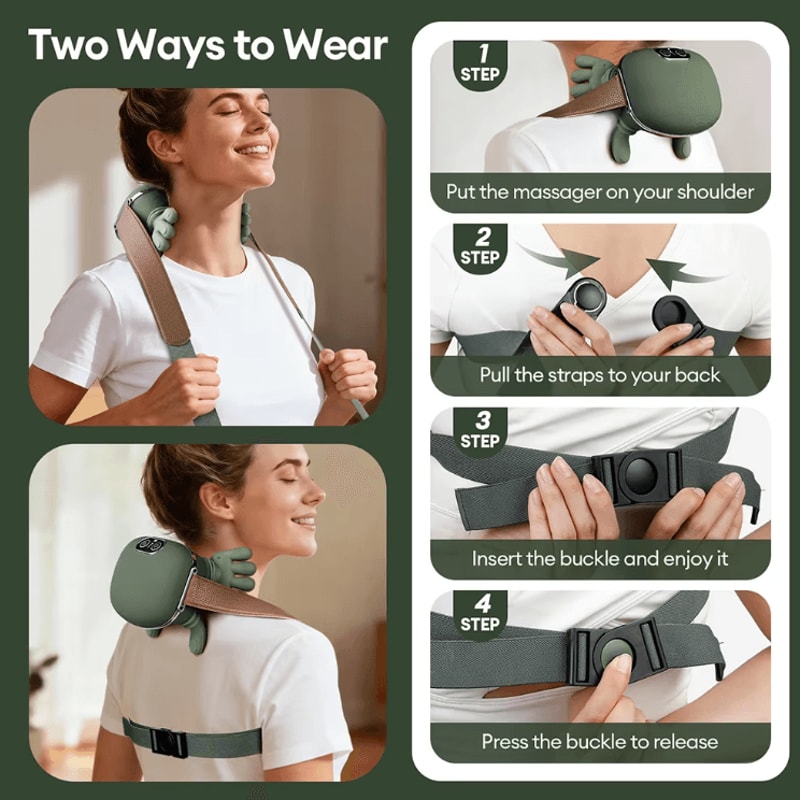 Bionic Finger Neck Shoulder Massager Wireless Cervical Trapezius Kneading Massage Shawl 3