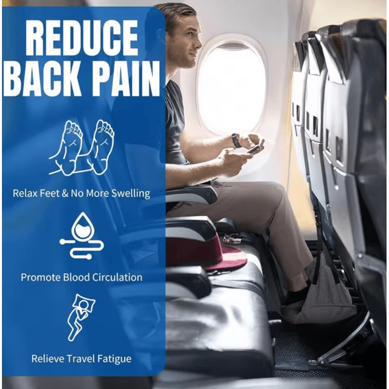 Portable Plane Foot Hammock Adjustable Flight Foot Rest For Long Travel Comfort 1