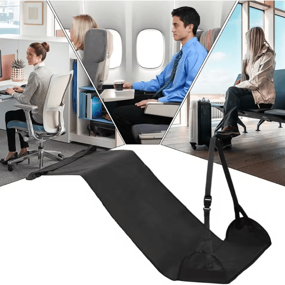 Portable Plane Foot Hammock Adjustable Flight Foot Rest For Long Travel Comfort 2