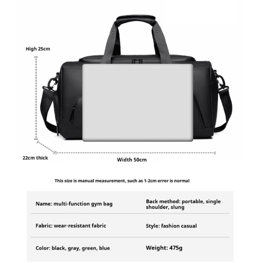 Large Capacity Gym Duffel Bag With Shoe Compartment MultiCompartment Sports Travel Bag 1