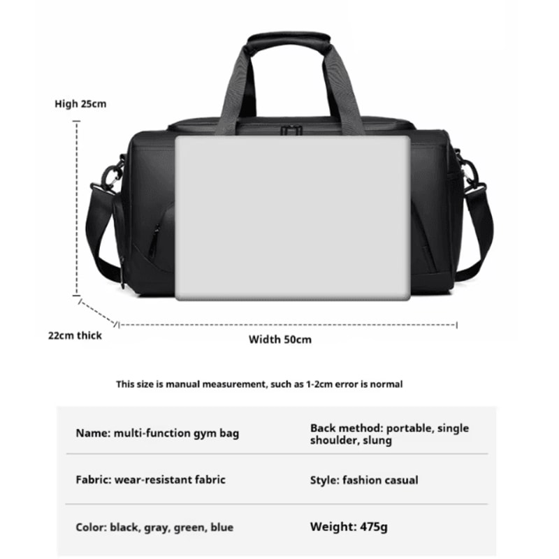 Large Capacity Gym Duffel Bag With Shoe Compartment MultiCompartment Sports Travel Bag 1