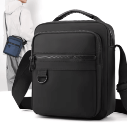 mens canvas crossbody shoulder bag for casual commuting and outdoor use