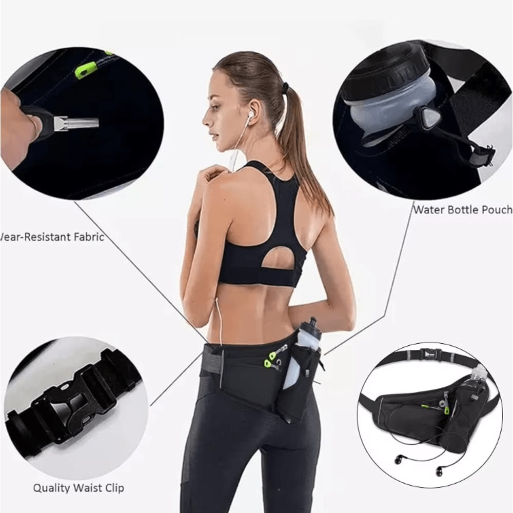 HydraMove Adjustable Running Waist Bag With Water Bottle Holder 3