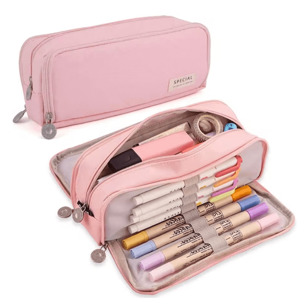 TriStore Large Capacity Pencil Case Organizer With 3 Compartments 4