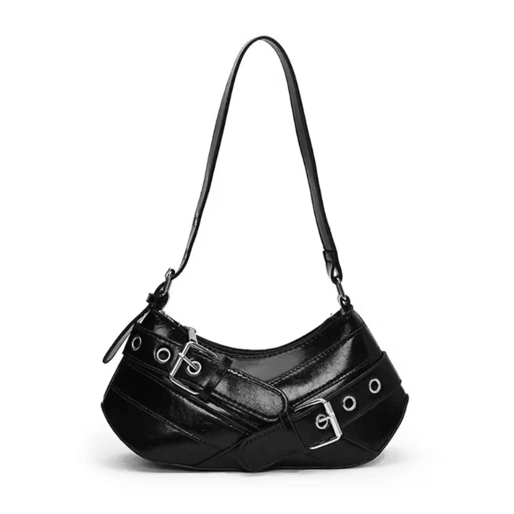 RebelEdge Y2K Punk Shoulder Bag With Vintage Belt Design 3