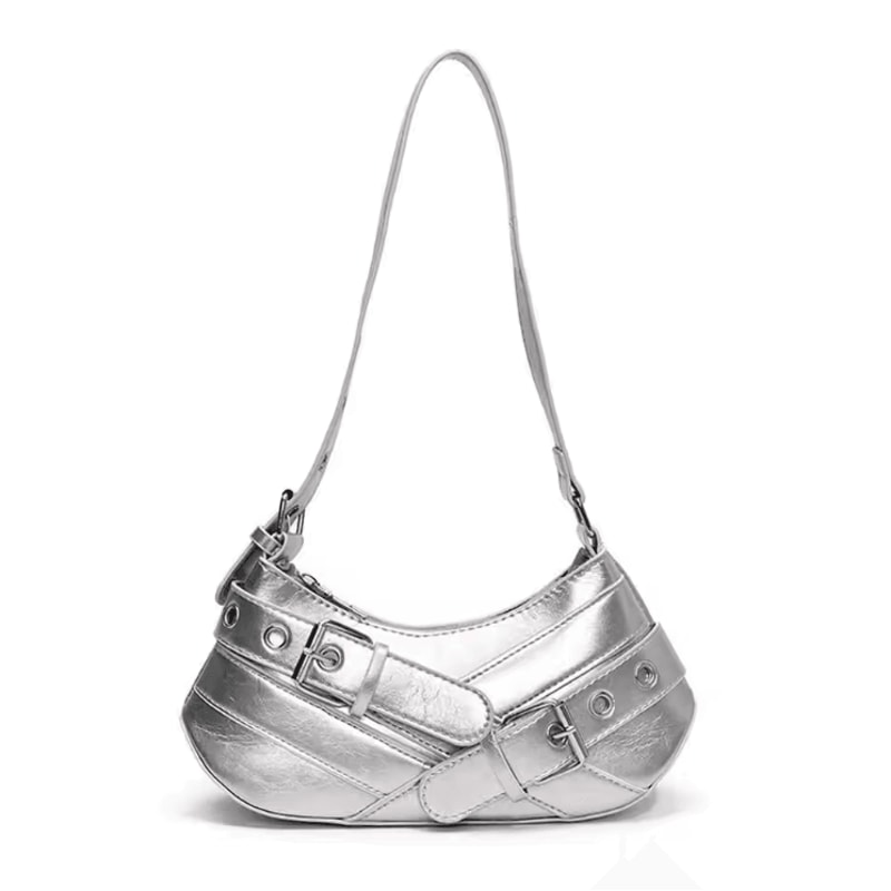 RebelEdge Y2K Punk Shoulder Bag With Vintage Belt Design 4