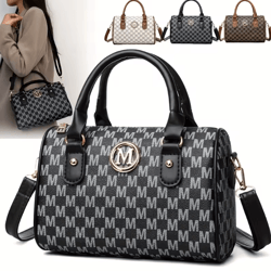 luxeletter womens crossbody shoulder bag with gold m logo