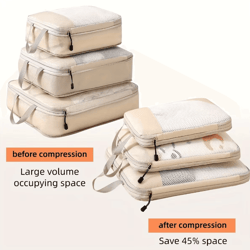 packsmart 3 piece compression packing cubes travel luggage organizer set