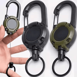 steelguard heavy duty retractable keychain with carabiner