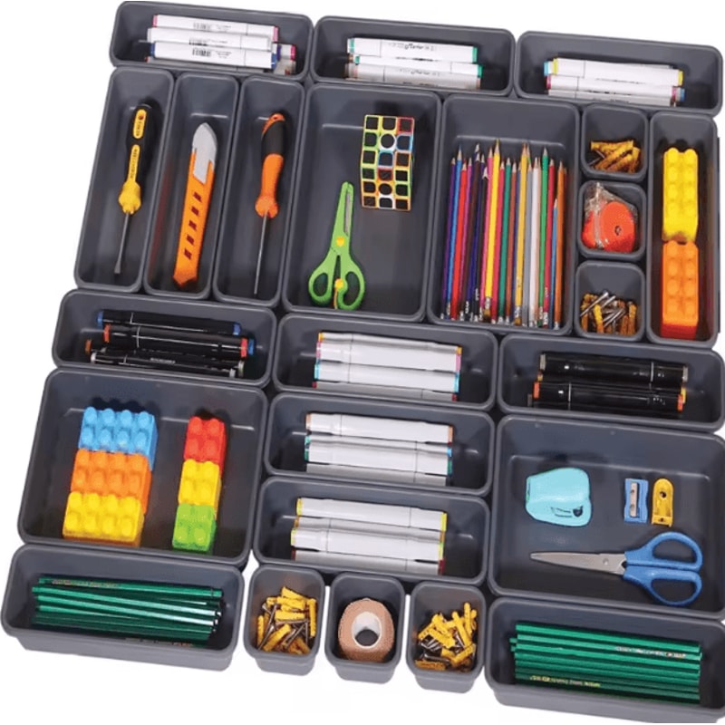 Organix 13 Piece Drawer Organizer Set For Desk Kitchen And Makeup Storage 1