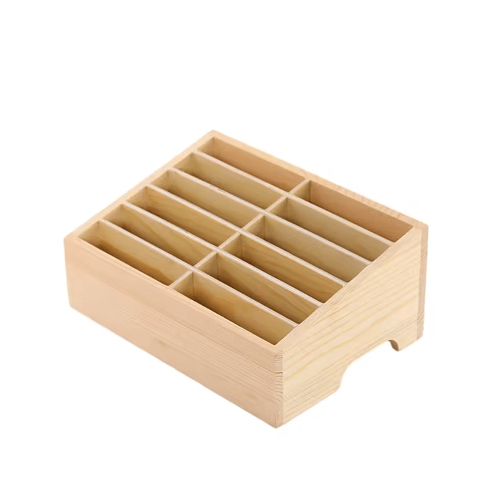 SmartDesk 24 Slot Mobile Phone Storage Box Wooden Classroom Organizer Rack 3