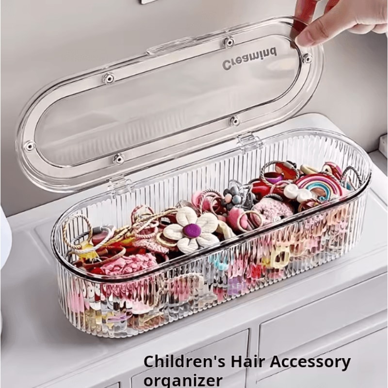 ClearStyle Acrylic Hair Accessories Organizer Box With Multi Compartment Storage 0
