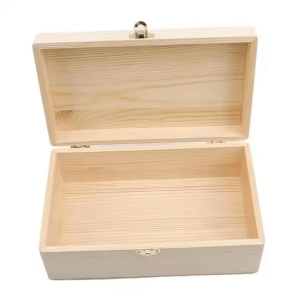 CraftKeeper Solid Wooden Jewelry Storage Box Rectangular Flip Lid Organizer 0