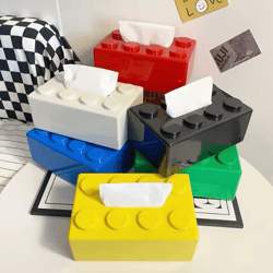 blockpop cartoon building block tissue box creative desktop napkin holder