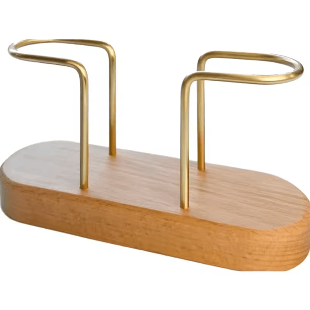 HeMu Walnut Brass Napkin Holder With Toothpick Dispenser Elegant Table Organizer 2