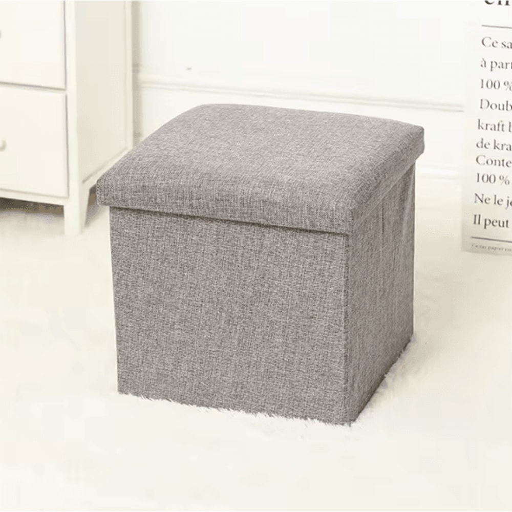 FlexiSeat Foldable Storage Ottoman Stool Box Fabric Multipurpose Organizer 4