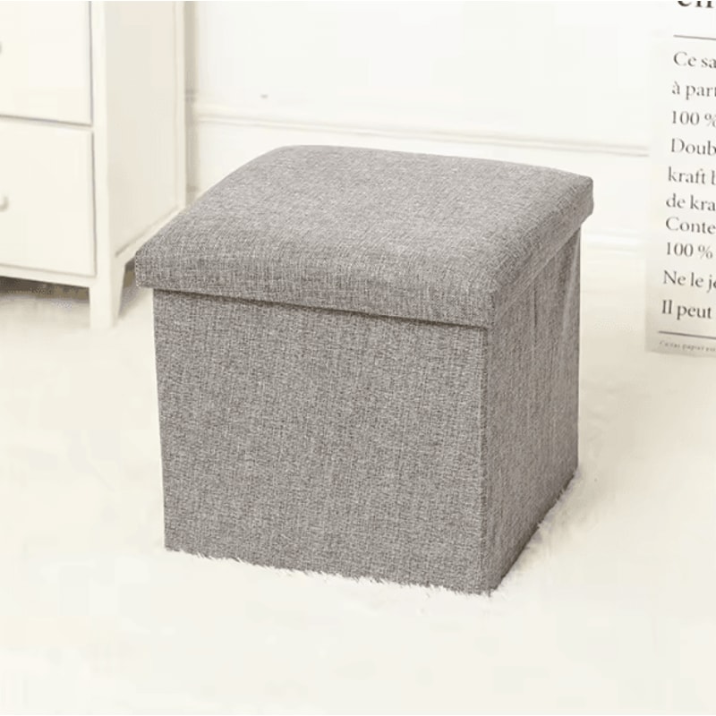 FlexiSeat Foldable Storage Ottoman Stool Box Fabric Multipurpose Organizer 4