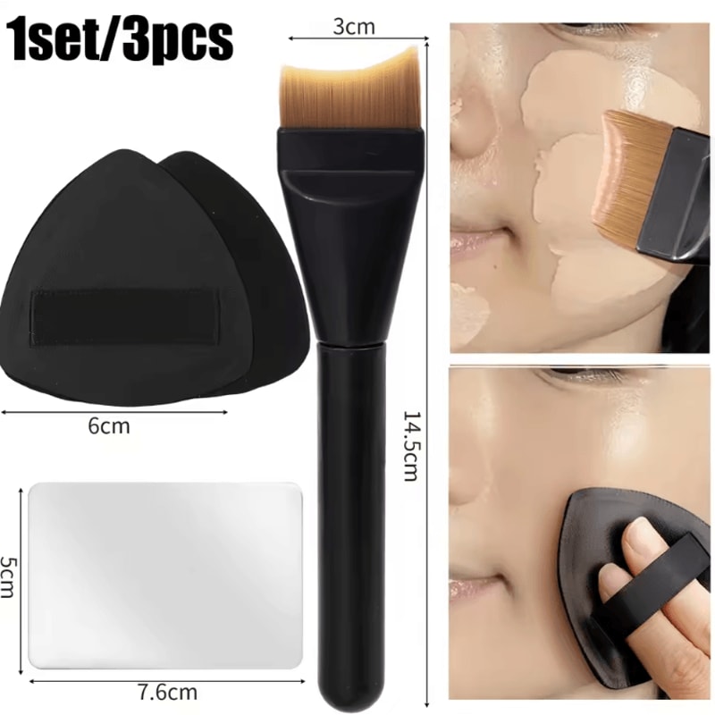 BlendEase 3 Piece Makeup Blending Tool Kit Concealer Brush Powder Puff And Palette Set 2