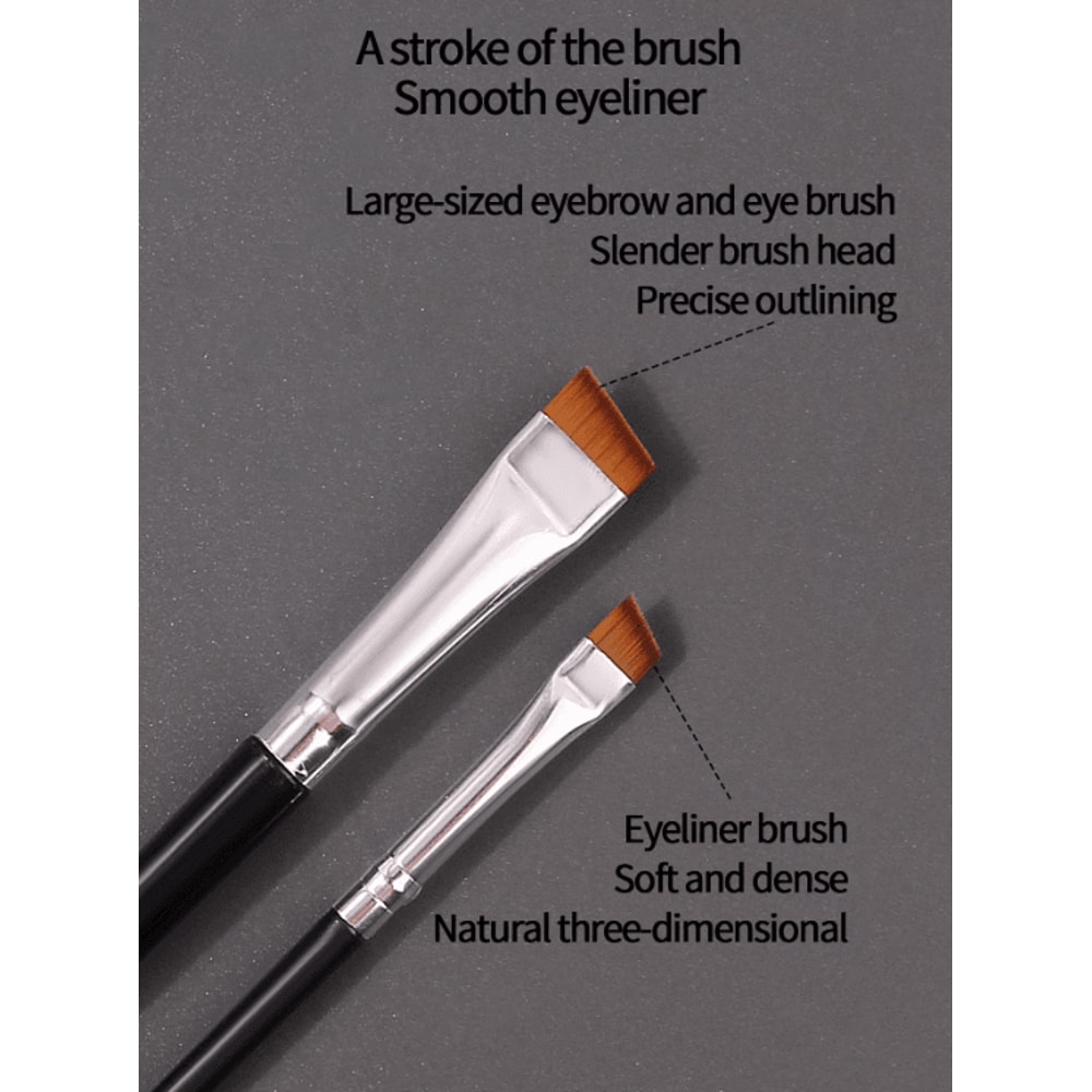 PrecisionPro 4 Piece Ultra Thin Eyeliner Brush Set With Mini Concealer Puff 2