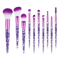 GlamCrystal 10 Piece Glitter Makeup Brush Set Professional Blending Kit 3