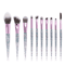 GlamCrystal 10 Piece Glitter Makeup Brush Set Professional Blending Kit 4