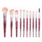 GlamCrystal 10 Piece Glitter Makeup Brush Set Professional Blending Kit 5