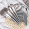 Luxe Silver 14 Piece Makeup Brush Set For Flawless Face And Eye Blending 1