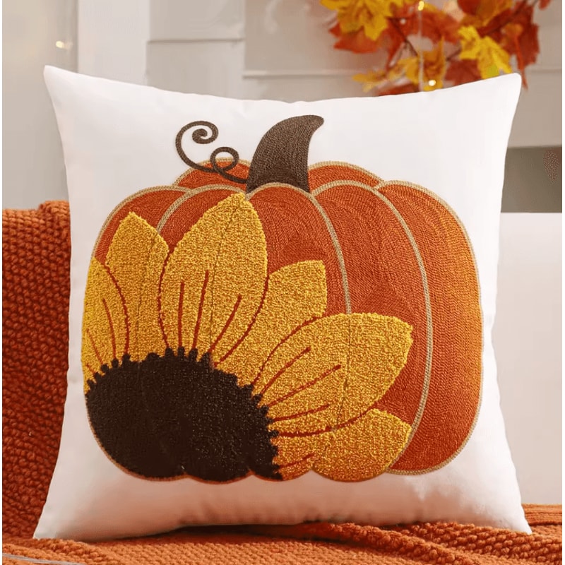Velvet Halloween Pumpkin And Ghost Throw Pillow Cover For Cozy Autumn Decor 5