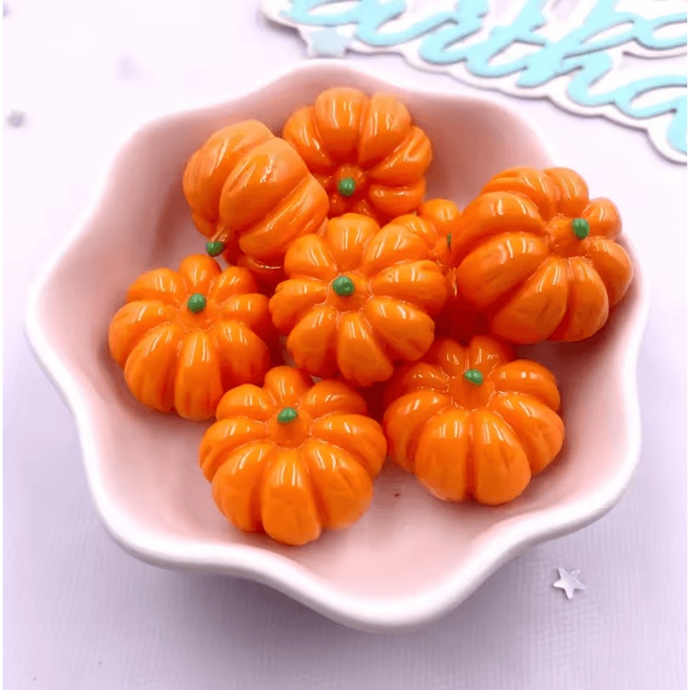 Kawaii 3D Pumpkin Resin Flatback Charms Set For DIY Crafts And Jewelry Making 0