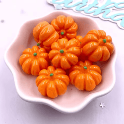 kawaii 3d pumpkin resin flatback charms set for diy crafts and jewelry making