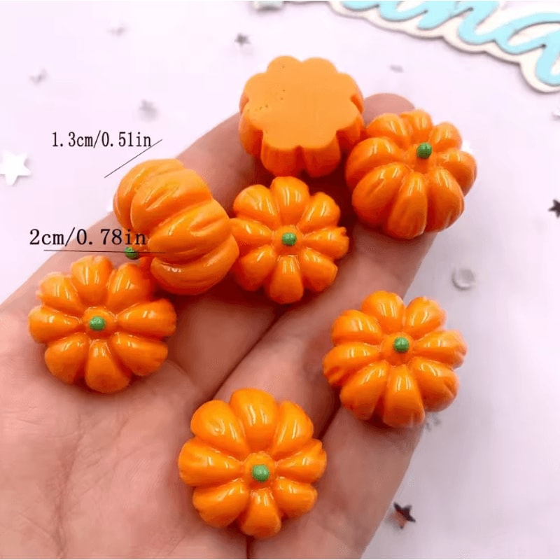 Kawaii 3D Pumpkin Resin Flatback Charms Set For DIY Crafts And Jewelry Making 1