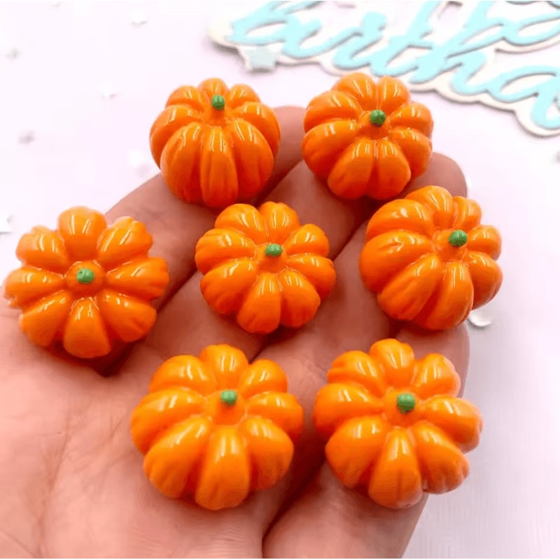 Kawaii 3D Pumpkin Resin Flatback Charms Set For DIY Crafts And Jewelry Making 3