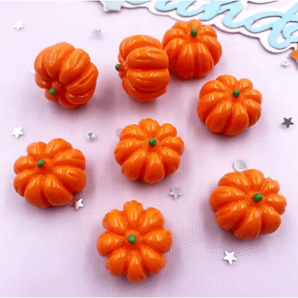 Kawaii 3D Pumpkin Resin Flatback Charms Set For DIY Crafts And Jewelry Making 4