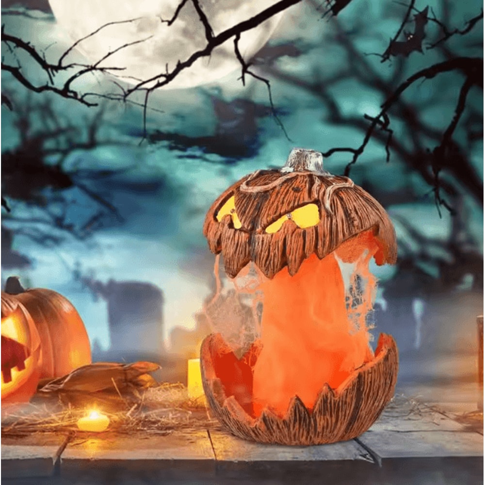 LED Devil Pumpkin Lantern With Flashing Light For Spooky Halloween Decor 2