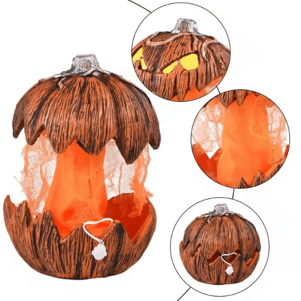 LED Devil Pumpkin Lantern With Flashing Light For Spooky Halloween Decor 3