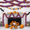 Purple Halloween Tinsel Garland With Pumpkin And Bat For Spooky Party Decor 0
