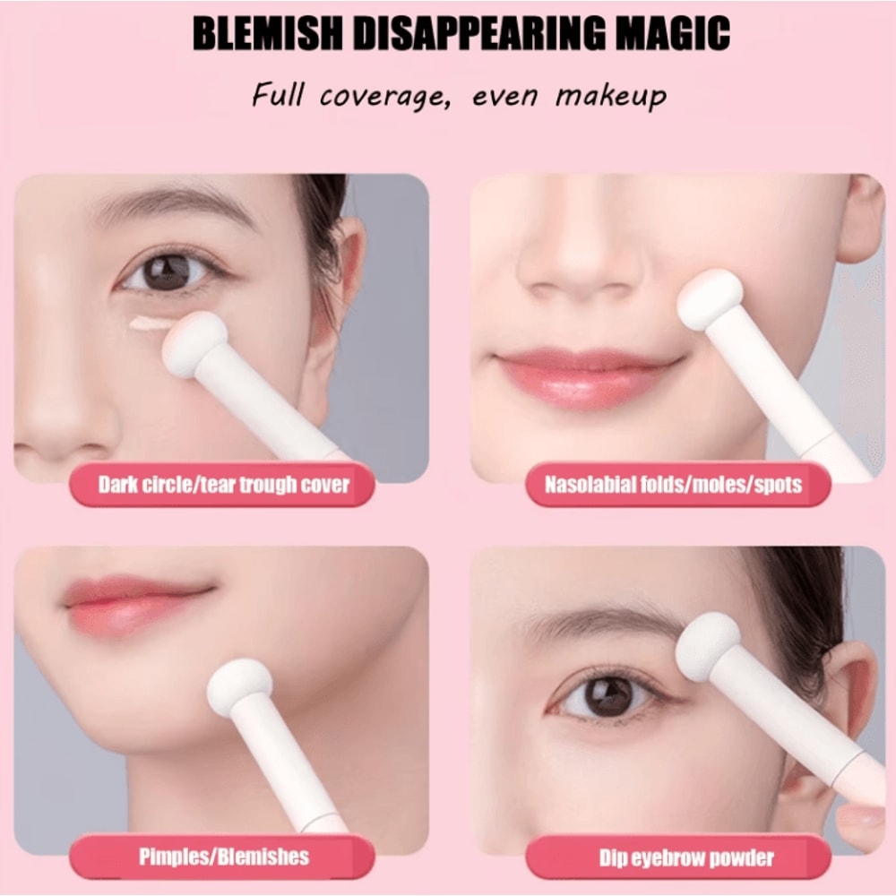 3 Piece Mushroom Head Makeup Sponge Brush Set For Smooth Foundation And Precise Blending 3