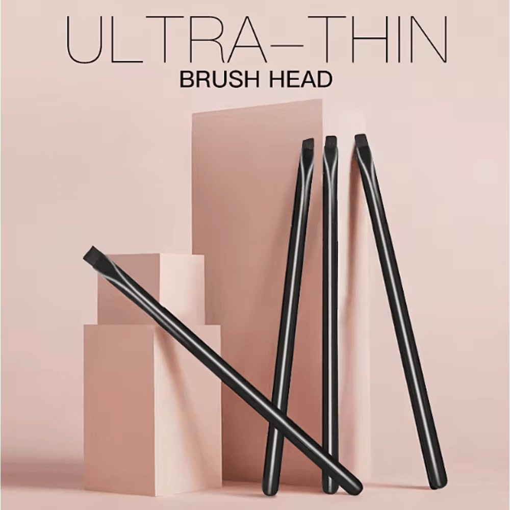 4 Piece Ultra Thin Angled Eyebrow And Eyeliner Brush Set For Precision Detail Makeup 0