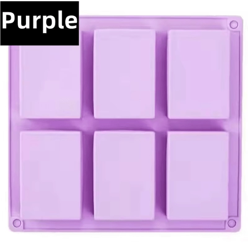 6 Grid Rectangle Silicone Mold For Soap Cake Chocolate And DIY Crafts 2