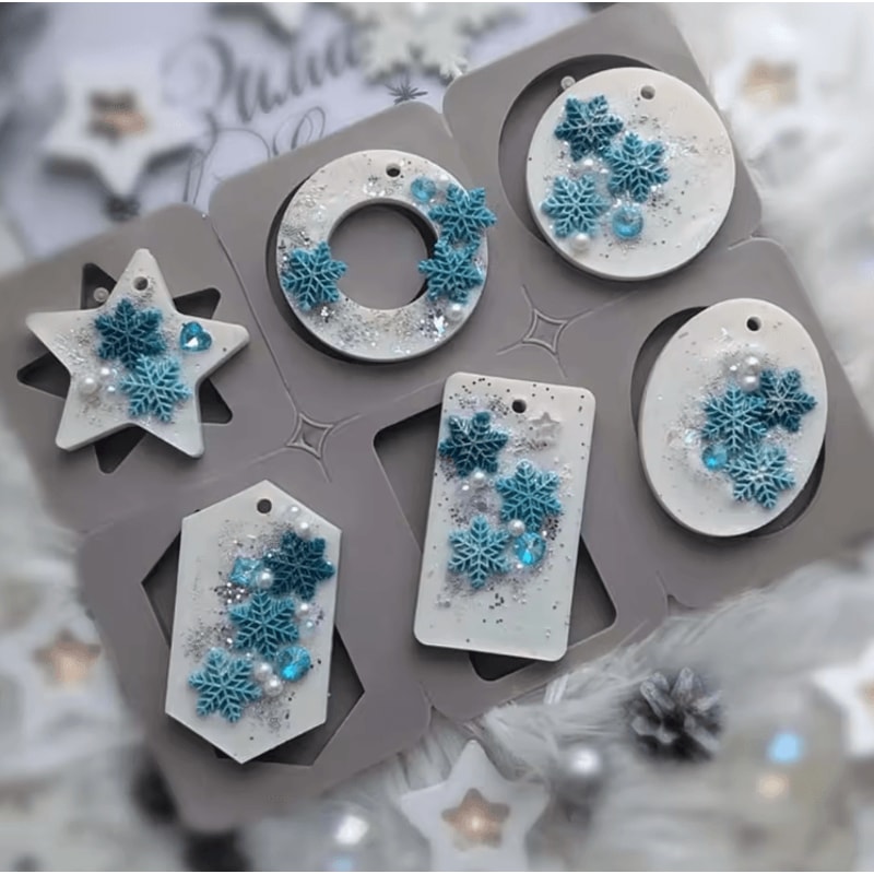 6 Cavity Silicone Wax Tablet Mold For Aromatherapy Candles Soap And DIY Crafts 0